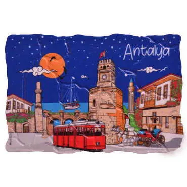 Antalya Themed Customised UV Printed Plastic Base Mosaic Pattern Rectangle Fridge Magnet 80x50 mm - 4