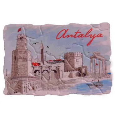 Antalya Themed Customised UV Printed Plastic Base Mosaic Pattern Rectangle Fridge Magnet 80x50 mm - 5