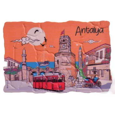 Antalya Themed Customised UV Printed Plastic Base Mosaic Pattern Rectangle Fridge Magnet 80x50 mm - 6