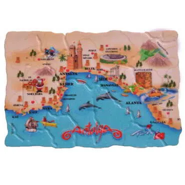 Antalya Themed Customised UV Printed Plastic Base Mosaic Pattern Rectangle Fridge Magnet 80x50 mm - 7