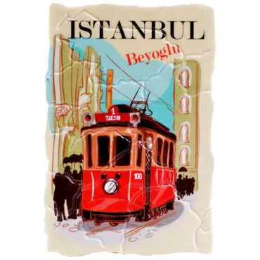 Istanbul Themed Customised UV Printed Plastic Base Mosaic Pattern Rectangle Fridge Magnet 80x50 mm - 22