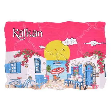 Kalkan Themed Customised UV Printed Plastic Base Mosaic Pattern Rectangle Fridge Magnet 80x50 mm - 3