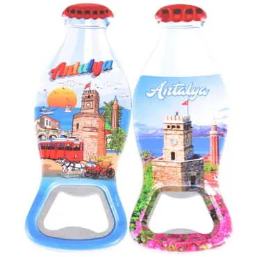 Antalya Themed Customised Uv Printed Coca Cola Bottle Shape Plastic Base Bottle Opener 42x120 mm - 3