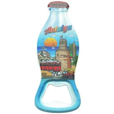 Antalya Themed Customised Uv Printed Coca Cola Bottle Shape Plastic Base Bottle Opener 42x120 mm - 4