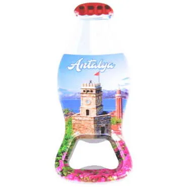 Antalya Themed Customised Uv Printed Coca Cola Bottle Shape Plastic Base Bottle Opener 42x120 mm - 5