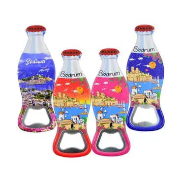 Bodrum Themed Customised Uv Printed Coca Cola Bottle Shape Plastic Base Bottle Opener 42x120 mm - 5