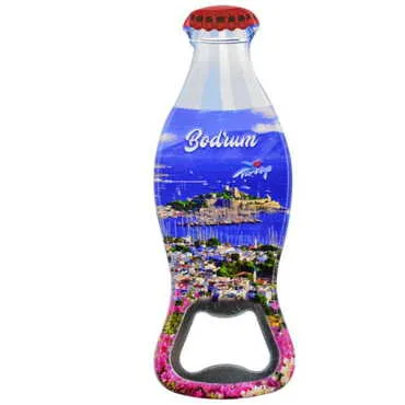Bodrum Themed Customised Uv Printed Coca Cola Bottle Shape Plastic Base Bottle Opener 42x120 mm - 6