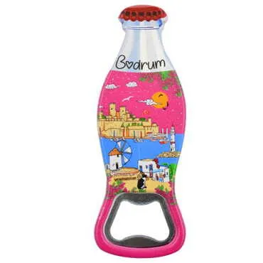 Bodrum Themed Customised Uv Printed Coca Cola Bottle Shape Plastic Base Bottle Opener 42x120 mm - 8