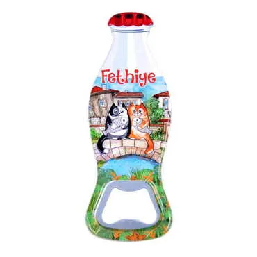 Fethiye Themed Customised Uv Printed Coca Cola Bottle Shape Plastic Base Bottle Opener 42x120 mm - 5