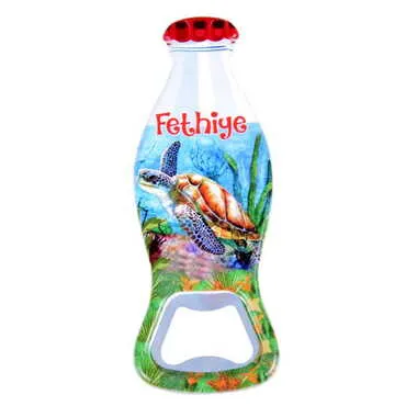 Fethiye Themed Customised Uv Printed Coca Cola Bottle Shape Plastic Base Bottle Opener 42x120 mm - 7