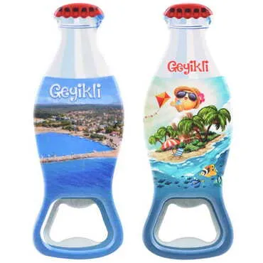 Geyikli Themed Customised Uv Printed Coca Cola Bottle Shape Plastic Base Bottle Opener 42x120 mm - 3