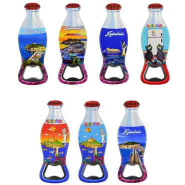 Kusadasi Themed Customised Uv Printed Coca Cola Bottle Shape Plastic Base Bottle Opener 42x120 mm - 3