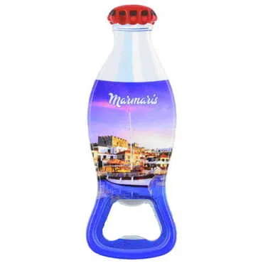 Marmaris Themed Customised Uv Printed Coca Cola Bottle Shape Plastic Base Bottle Opener 42x120 mm - 4