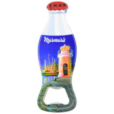 Marmaris Themed Customised Uv Printed Coca Cola Bottle Shape Plastic Base Bottle Opener 42x120 mm - 5