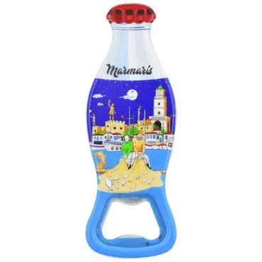 Marmaris Themed Customised Uv Printed Coca Cola Bottle Shape Plastic Base Bottle Opener 42x120 mm - 7