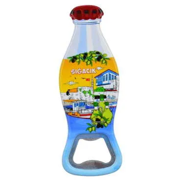 Sığacık Themed Customised Uv Printed Coca Cola Bottle Shape Plastic Base Bottle Opener 42x120 mm - 6