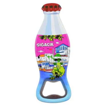 Sığacık Themed Customised Uv Printed Coca Cola Bottle Shape Plastic Base Bottle Opener 42x120 mm - 8