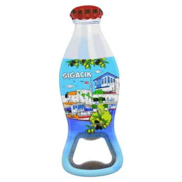 Sığacık Themed Customised Uv Printed Coca Cola Bottle Shape Plastic Base Bottle Opener 42x120 mm - 9