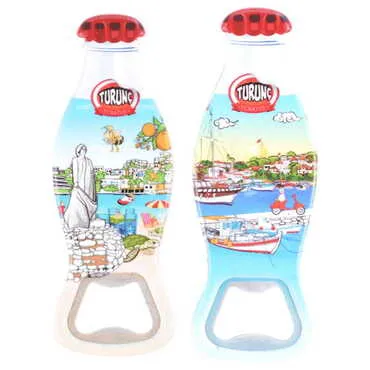Turunc Themed Customised Uv Printed Coca Cola Bottle Shape Plastic Base Bottle Opener 42x120 mm - 3