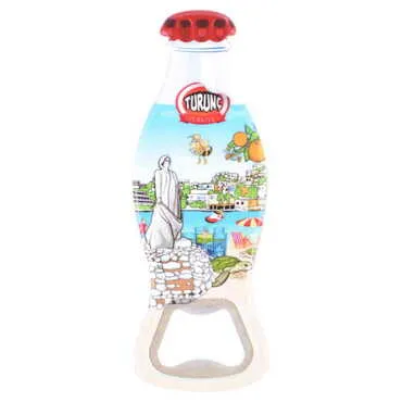 Turunc Themed Customised Uv Printed Coca Cola Bottle Shape Plastic Base Bottle Opener 42x120 mm - 4