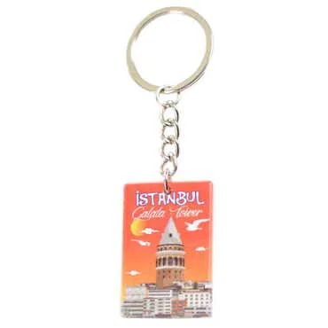 Toptan İstanbul Temalı Uv Baskılı Dikdörtgen Anahtarlık 31x106 mm - 17
