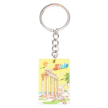 Side Themed Customised UV Printed Plastic Base Rectangle Keyring 31x106 mm - 7