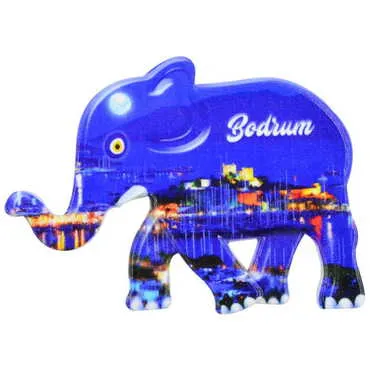Bodrum Themed Customised UV Printed Plastic Base Elephant Shaped Fridge Magnet 86x62 mm - 4