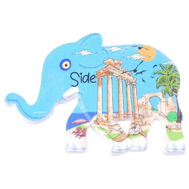 Side Themed Customised UV Printed Plastic Base Elephant Shaped Fridge Magnet 86x62 mm - 3