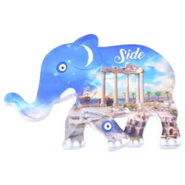 Side Themed Customised UV Printed Plastic Base Elephant Shaped Fridge Magnet 86x62 mm - 4