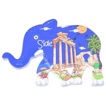 Side Themed Customised UV Printed Plastic Base Elephant Shaped Fridge Magnet 86x62 mm - 8