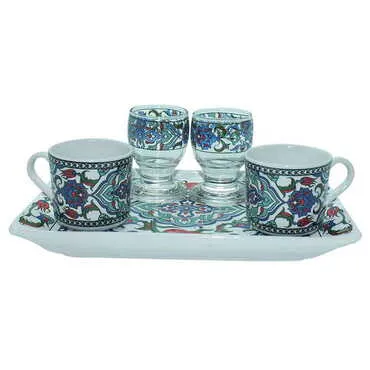 Ceramic Turkish Coffee Serving Set For 2 People - 3