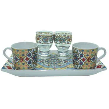 Ceramic Turkish Coffee Serving Set For 2 People - 5