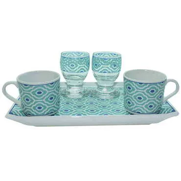 Ceramic Turkish Coffee Serving Set For 2 People - 7