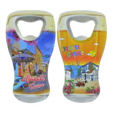 Alacati Region Themed Customised UV Printed Beer Glass Shape Plastic Base Bottle Opener 52x97 mm - 3