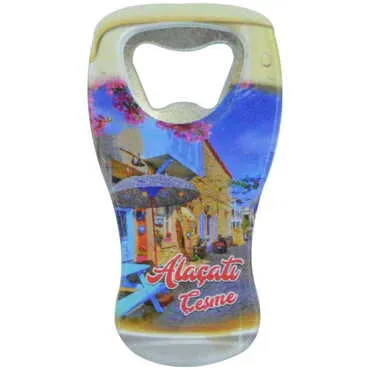 Alacati Region Themed Customised UV Printed Beer Glass Shape Plastic Base Bottle Opener 52x97 mm - 5