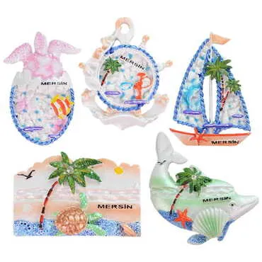 Mersin Themed Polyester Stoned And Nacrous Fridge Magnet - 2