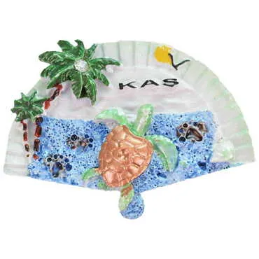 Kas Themed Polyester Stoned And Nacrous Fridge Magnet - 12