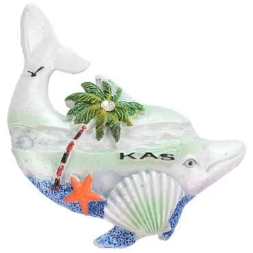 Kas Themed Polyester Stoned And Nacrous Fridge Magnet - 14