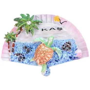 Kas Themed Polyester Stoned And Nacrous Fridge Magnet - 15