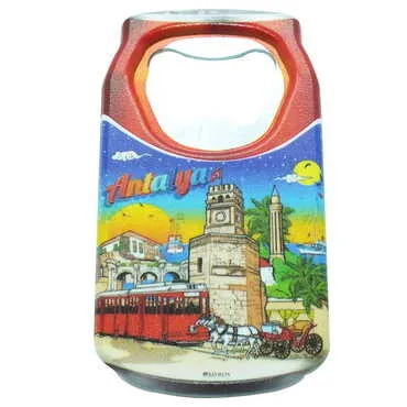 Antalya Themed Customised UV Printed Coca Cola Bottle Shape Plastic Base Bottle Opener 43x80 mm - 7