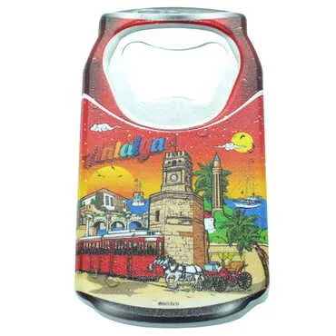Antalya Themed Customised UV Printed Coca Cola Bottle Shape Plastic Base Bottle Opener 43x80 mm - 8