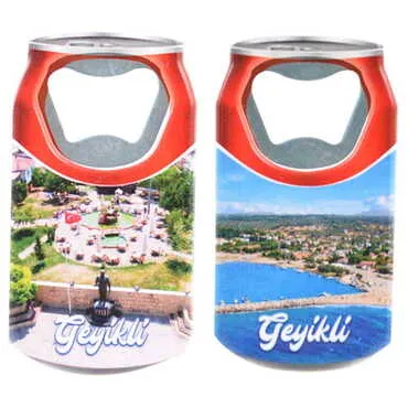 Geyikli Themed Customised UV Printed Coca Cola Bottle Shape Plastic Base Bottle Opener 43x80 mm - 2