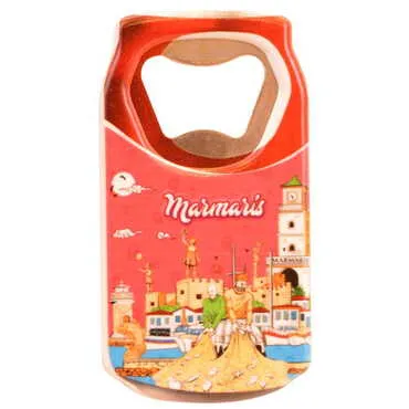 Toptan Marmaris Temalı Myros Teneke Kutu Açacak Magnet 43x80 mm - 6