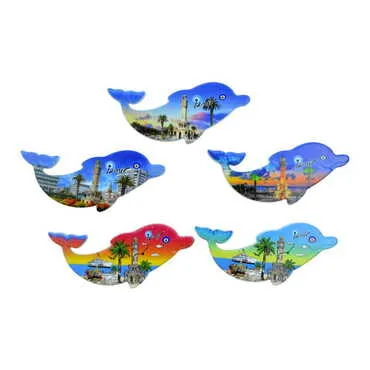 Izmir Themed Customised UV Printed Plastic Base Dolphin Shaped Fridge Magnet 110x50 mm - 3