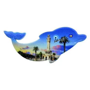 Izmir Themed Customised UV Printed Plastic Base Dolphin Shaped Fridge Magnet 110x50 mm - 7