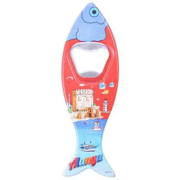 Alanya Themed Customised UV Printed Fish Shape Printed Plastic Base Bottle Opener 42x130 mm - 4