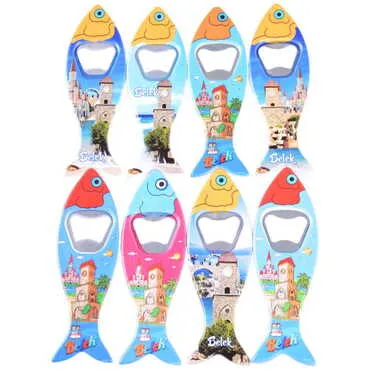 Belek Themed Customised UV Printed Fish Shape Printed Plastic Base Bottle Opener 42x130 mm - 3