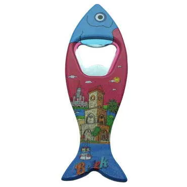 Belek Themed Customised UV Printed Fish Shape Printed Plastic Base Bottle Opener 42x130 mm - 5