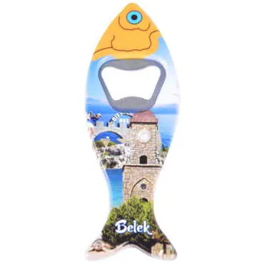 Belek Themed Customised UV Printed Fish Shape Printed Plastic Base Bottle Opener 42x130 mm - 8