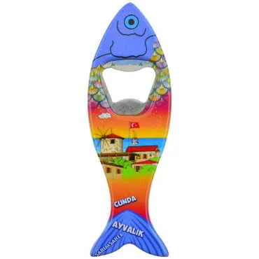 Cunda Themed Customised UV Printed Fish Shape Printed Plastic Base Bottle Opener 42x130 mm - 4